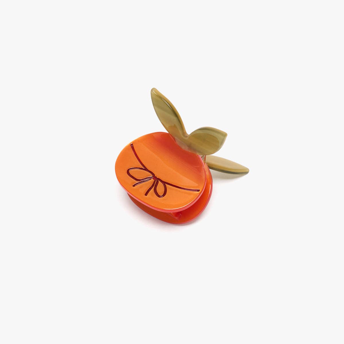 Mandarin Orange With Bow Mini Hair Claw