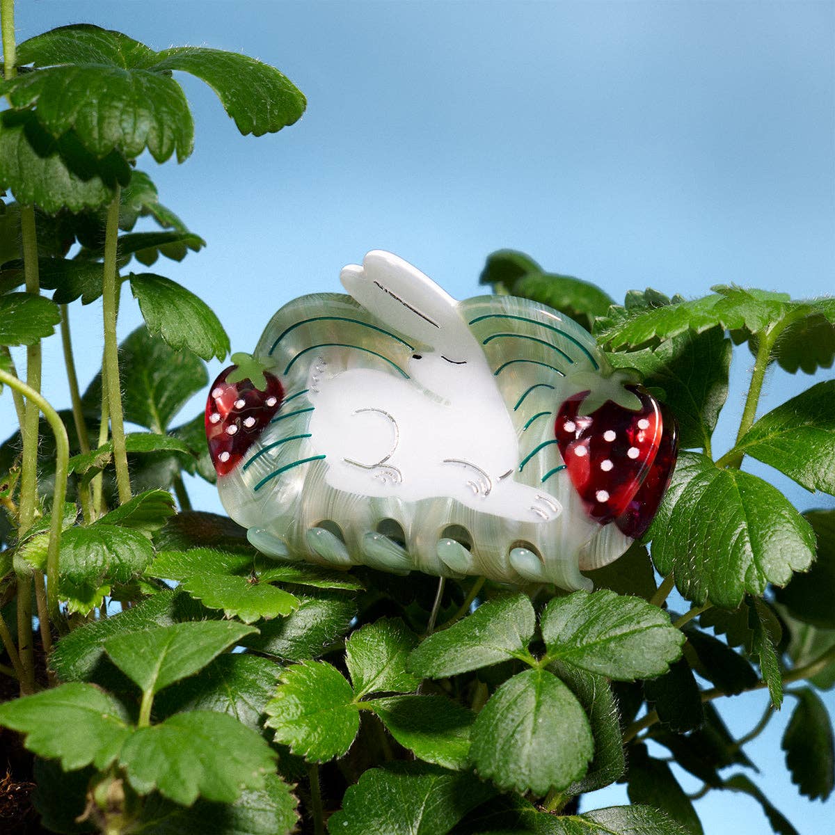 Strawberry Fields White Rabbit Hair Claw