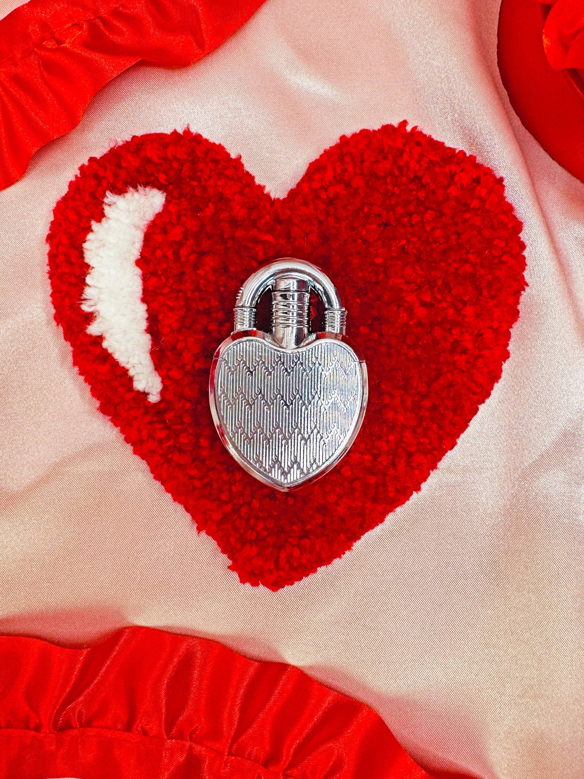 Heart Lock Lighter, Silver