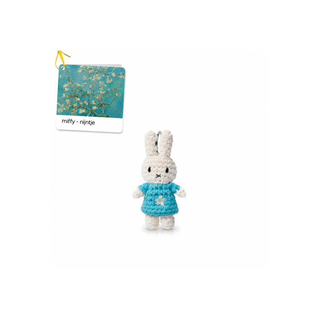 Miffy Knit Keychain, Almond Blossom Van Gogh