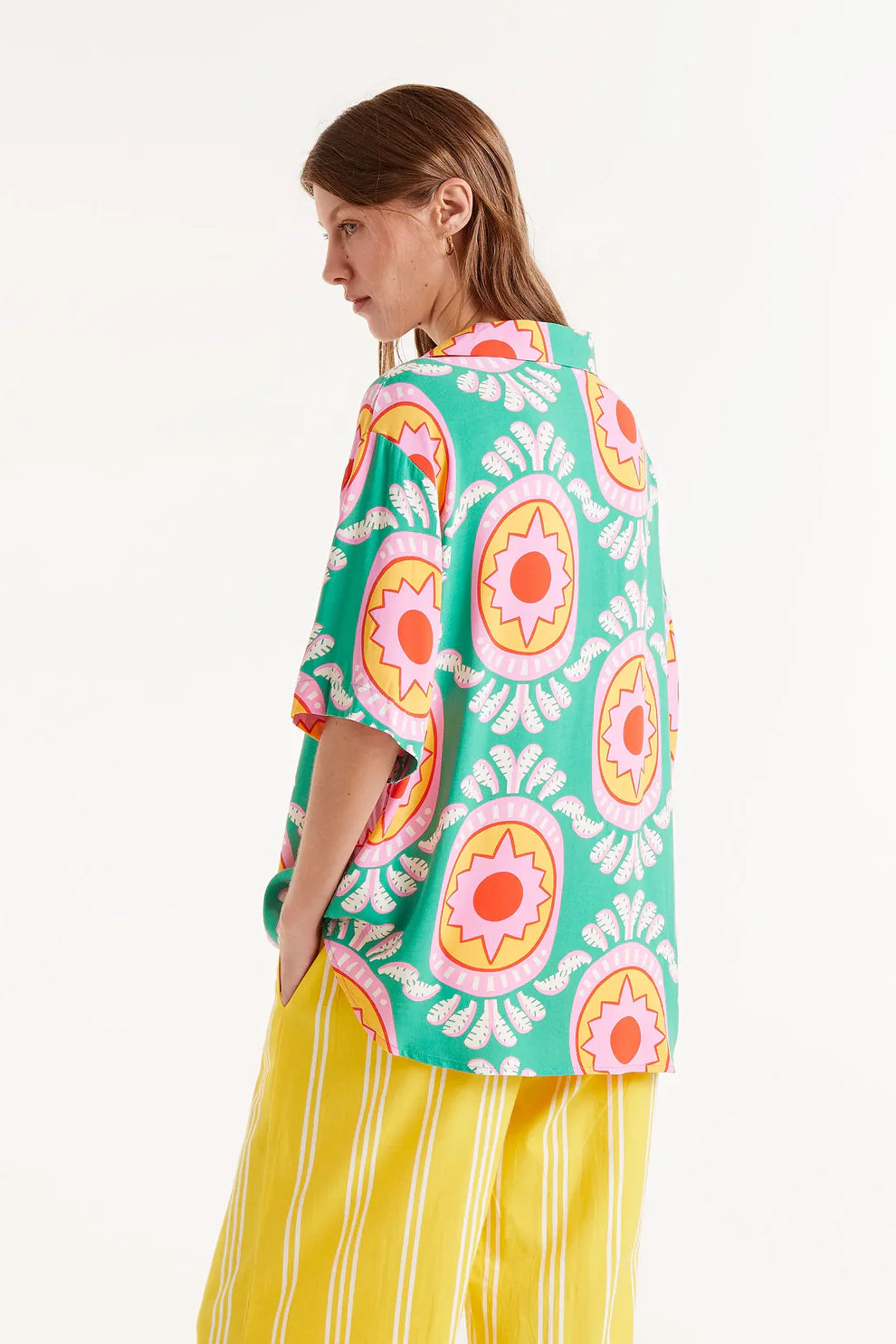 Short Sleeve Button Up, Aqua