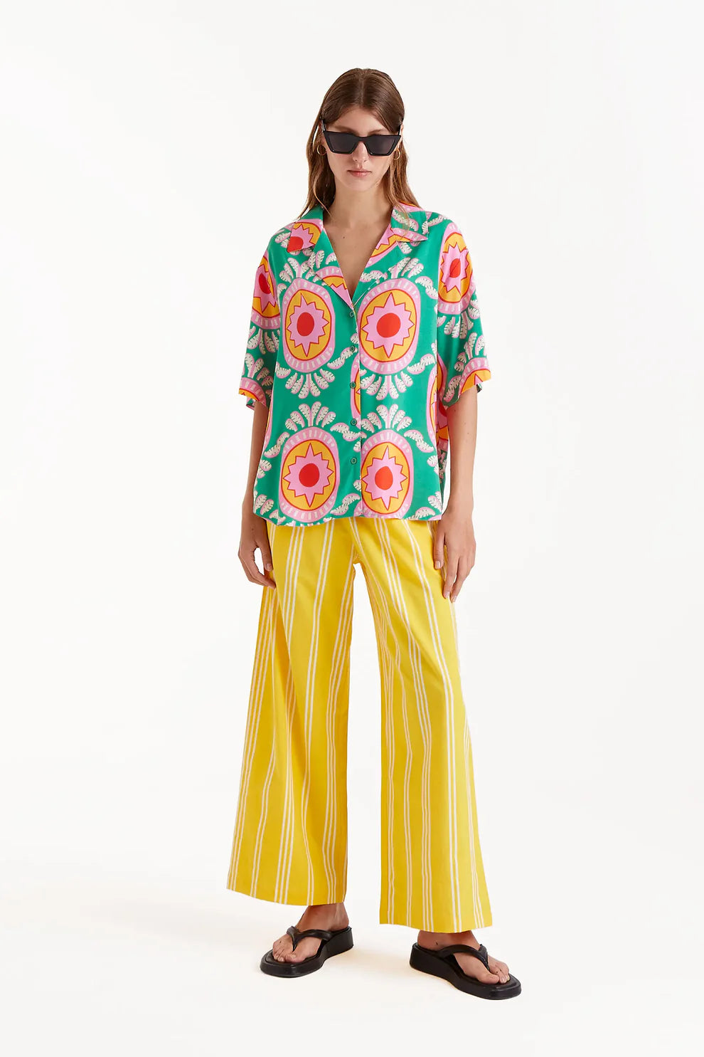 Short Sleeve Button Up, Aqua