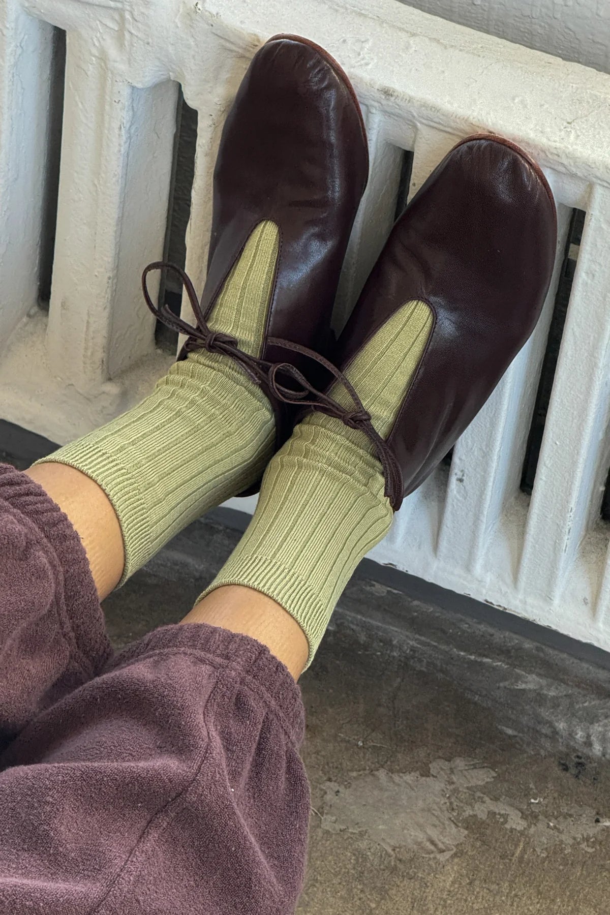 Her Socks, Avocado Ribbed