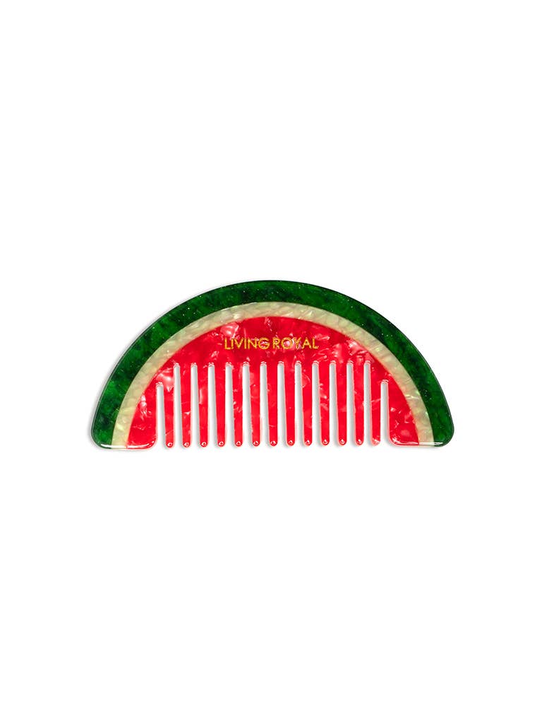 Wide-Tooth Mini Hair Comb, Watermelon Slice