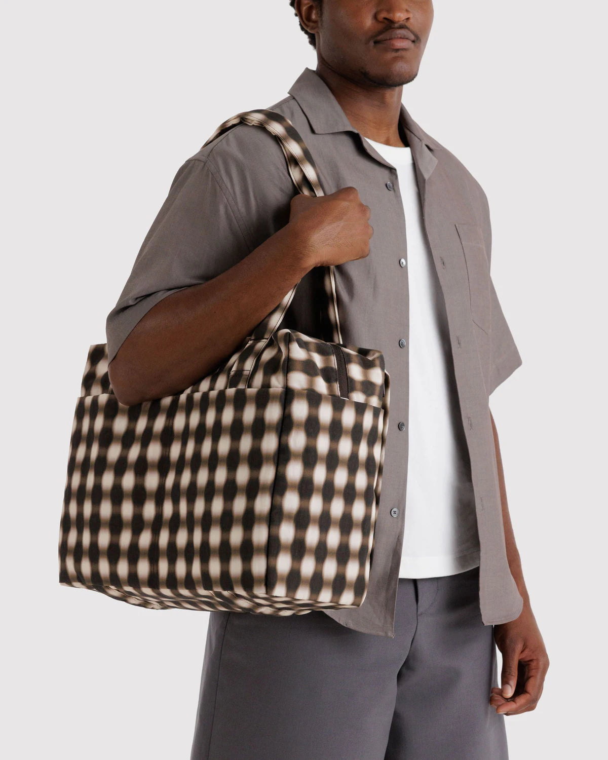 Small Cloud Carry-On, Blurred Gingham Brown