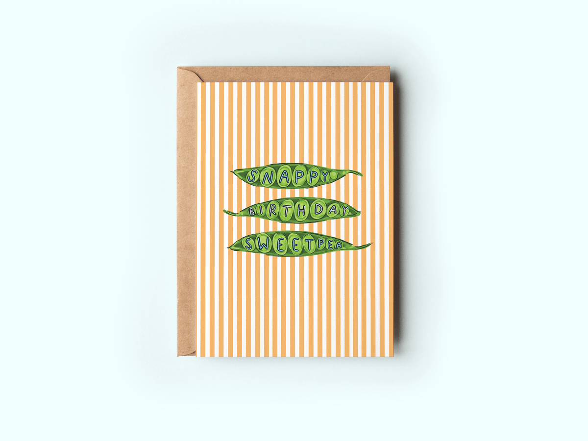 Snappy Birthday SweatPea Birthday BFFs Punny Greeting Card