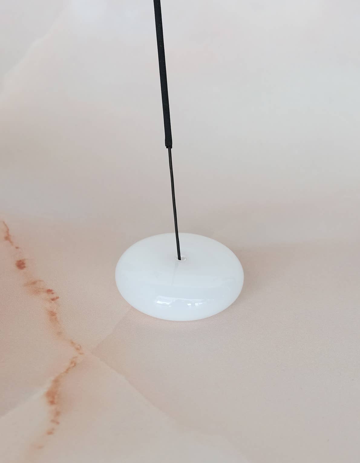 Bubble Incense Holder, White Milk Glass