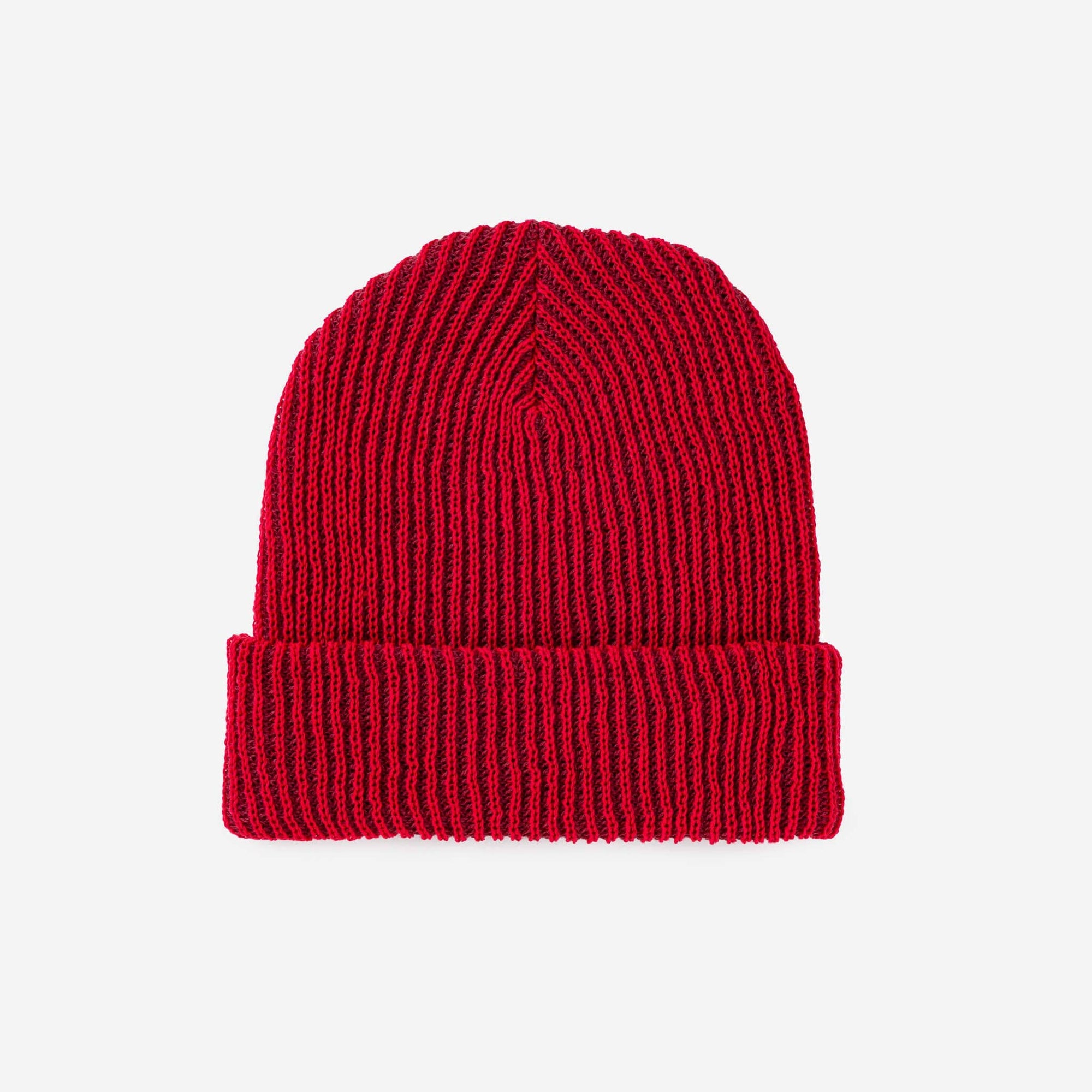 Simple Rib Beanie, Cobalt Rust