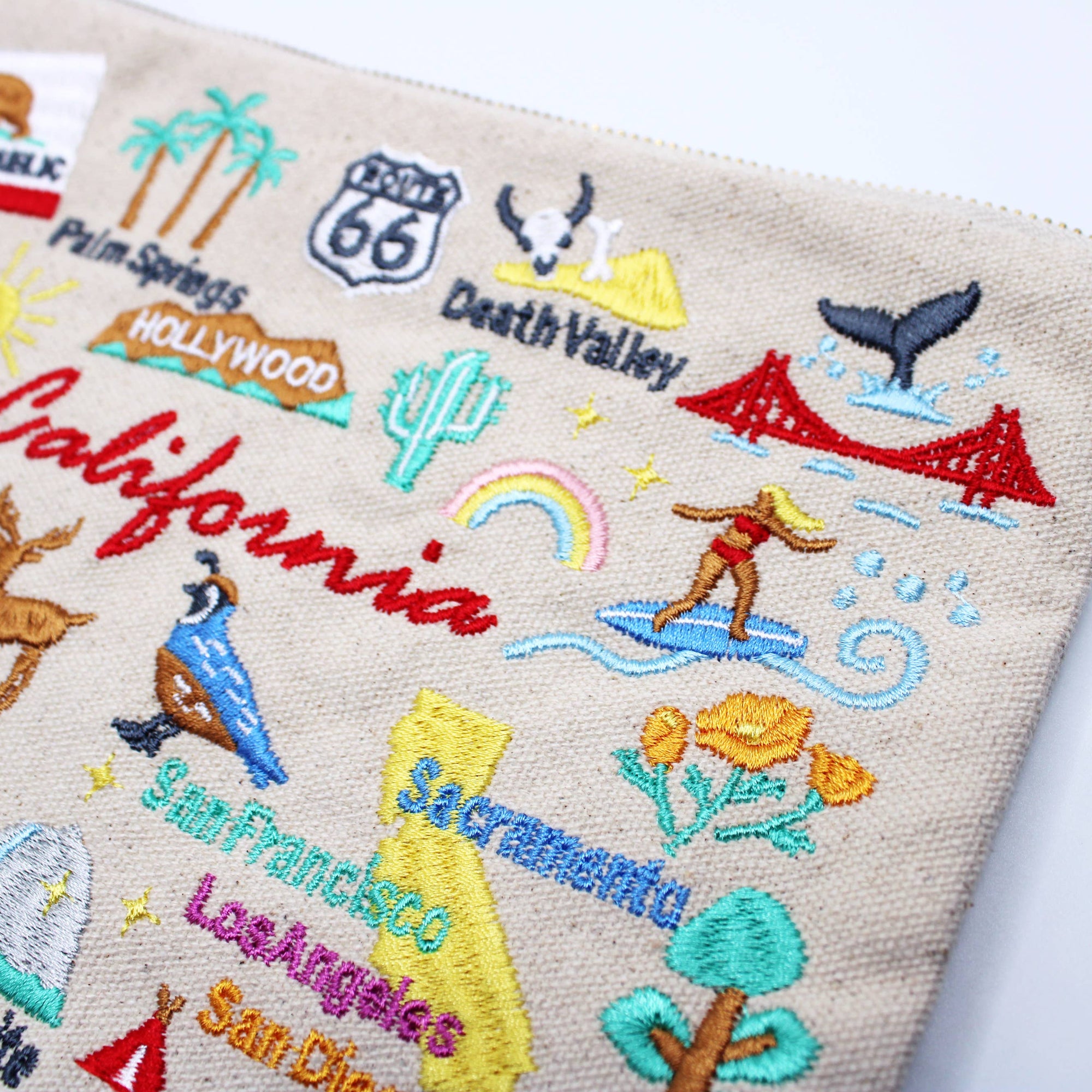 California Embroidered Pouch