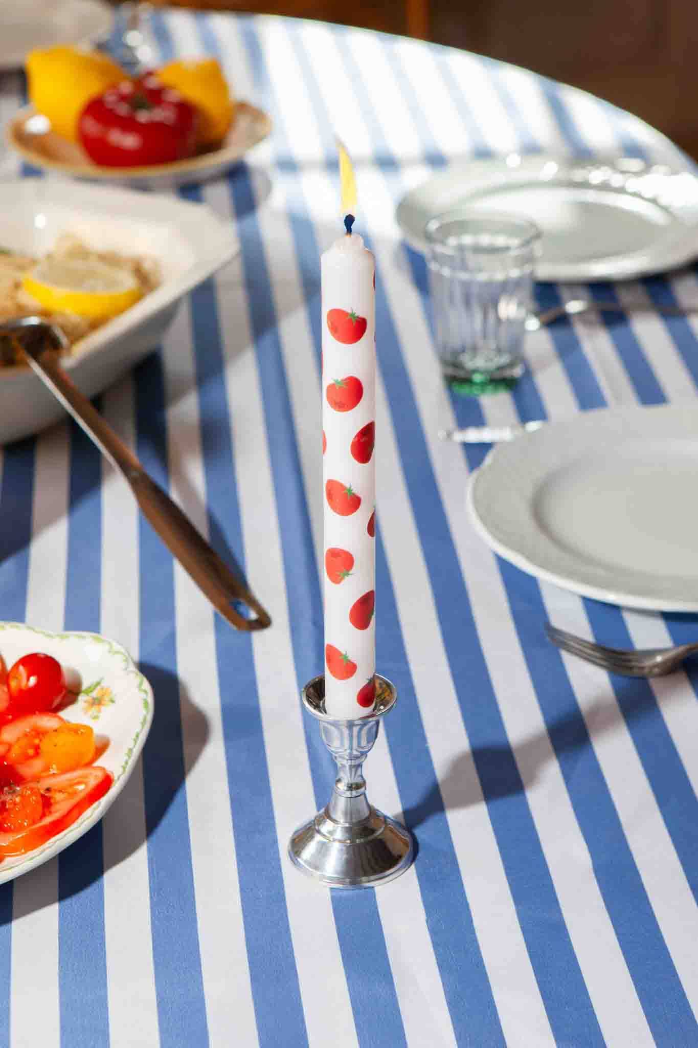 Tomato Taper Candles, Set of 2