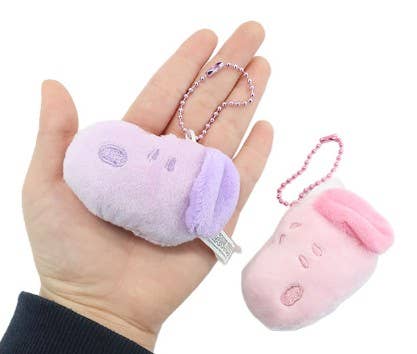 Snoopy Face Mini Plush Bag Charm, Purple