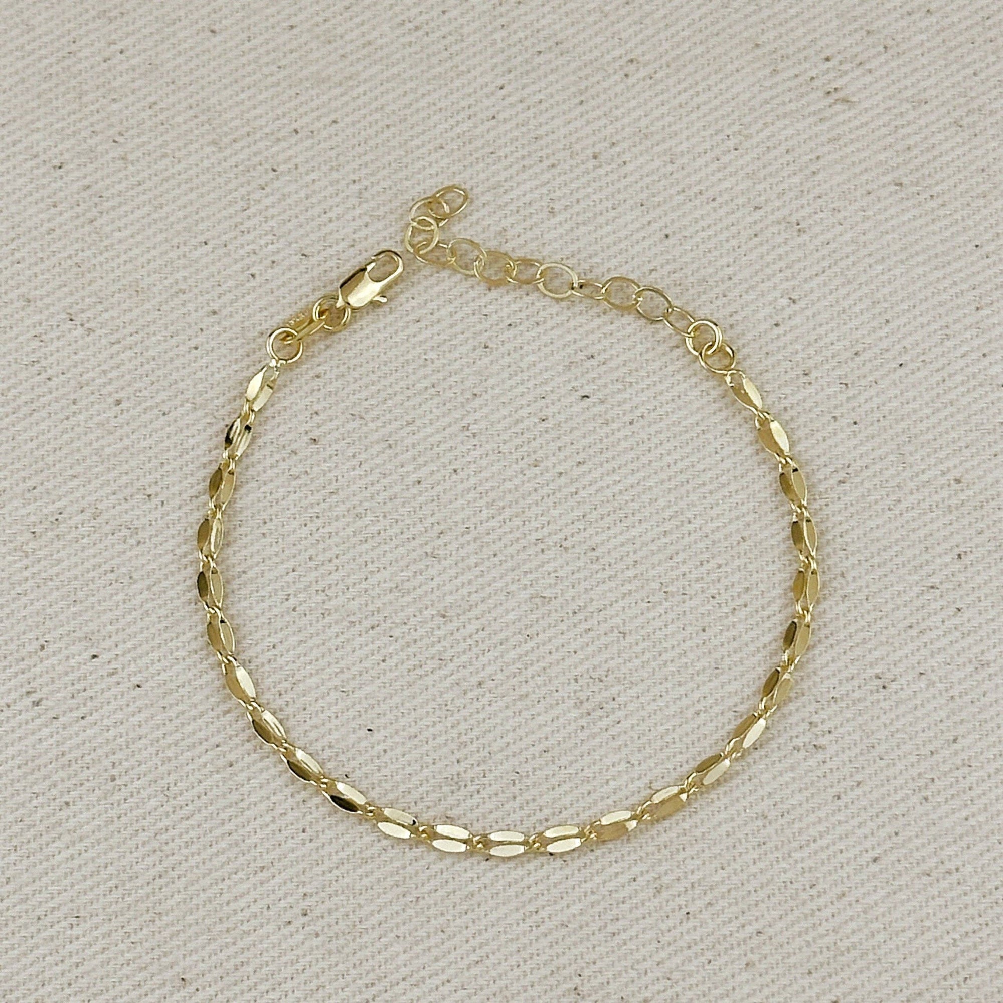 3mm Fancy Chain Bracelet, 18k Gold Filled