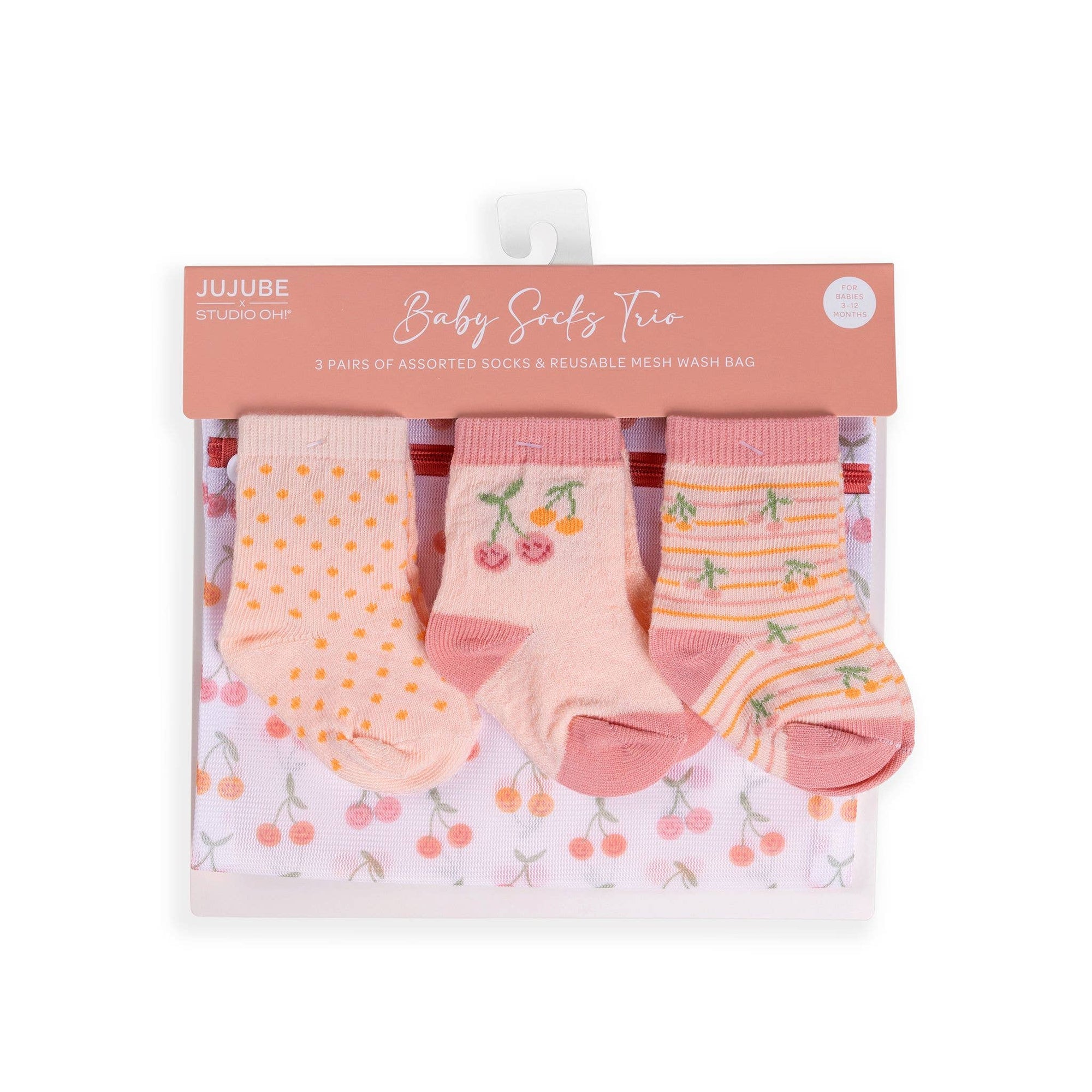 Cherry Cute Baby Socks, Set of 3