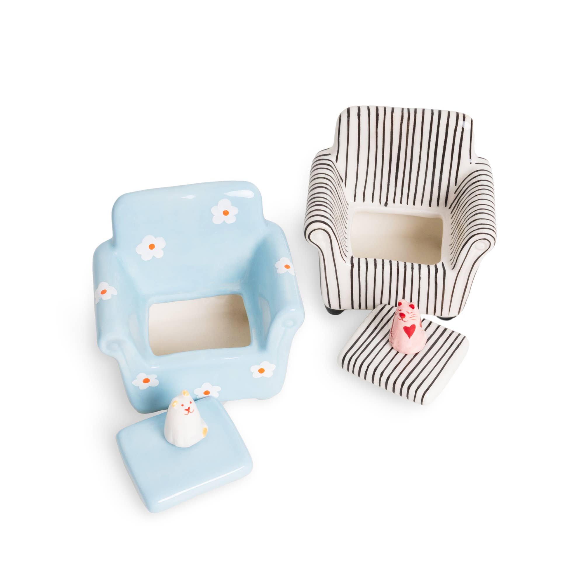 Striped Cat Sofa Jewelry Box