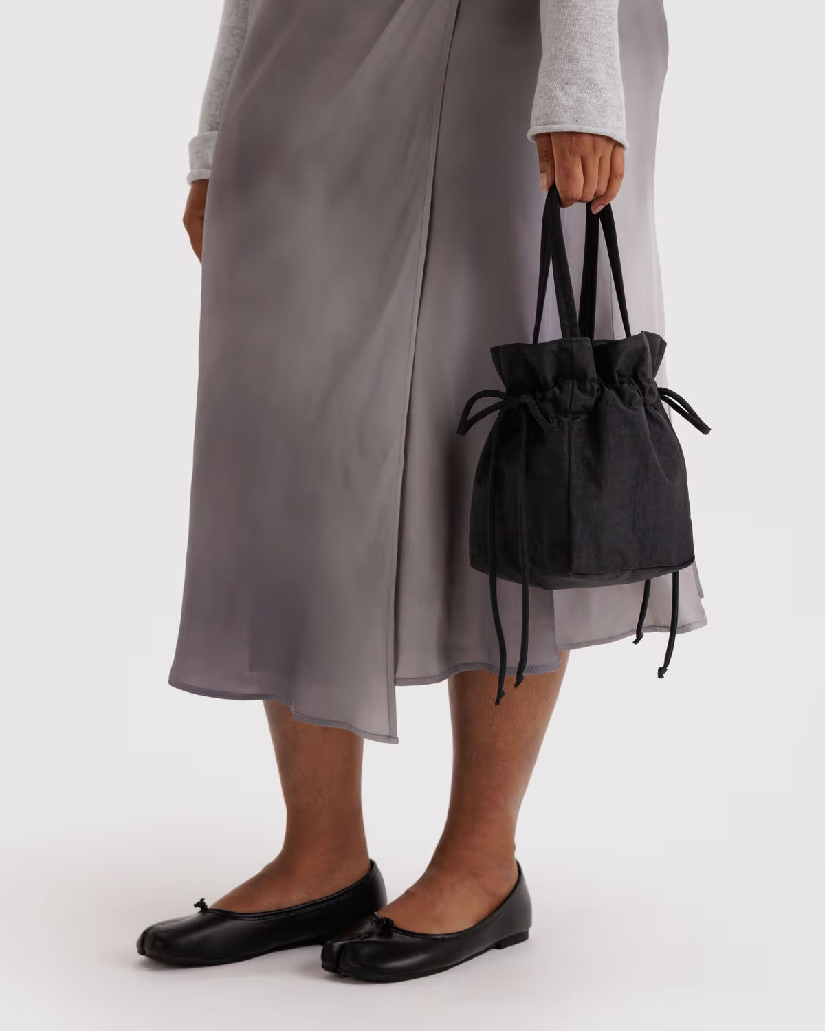 Nylon Drawstring Bag, Black