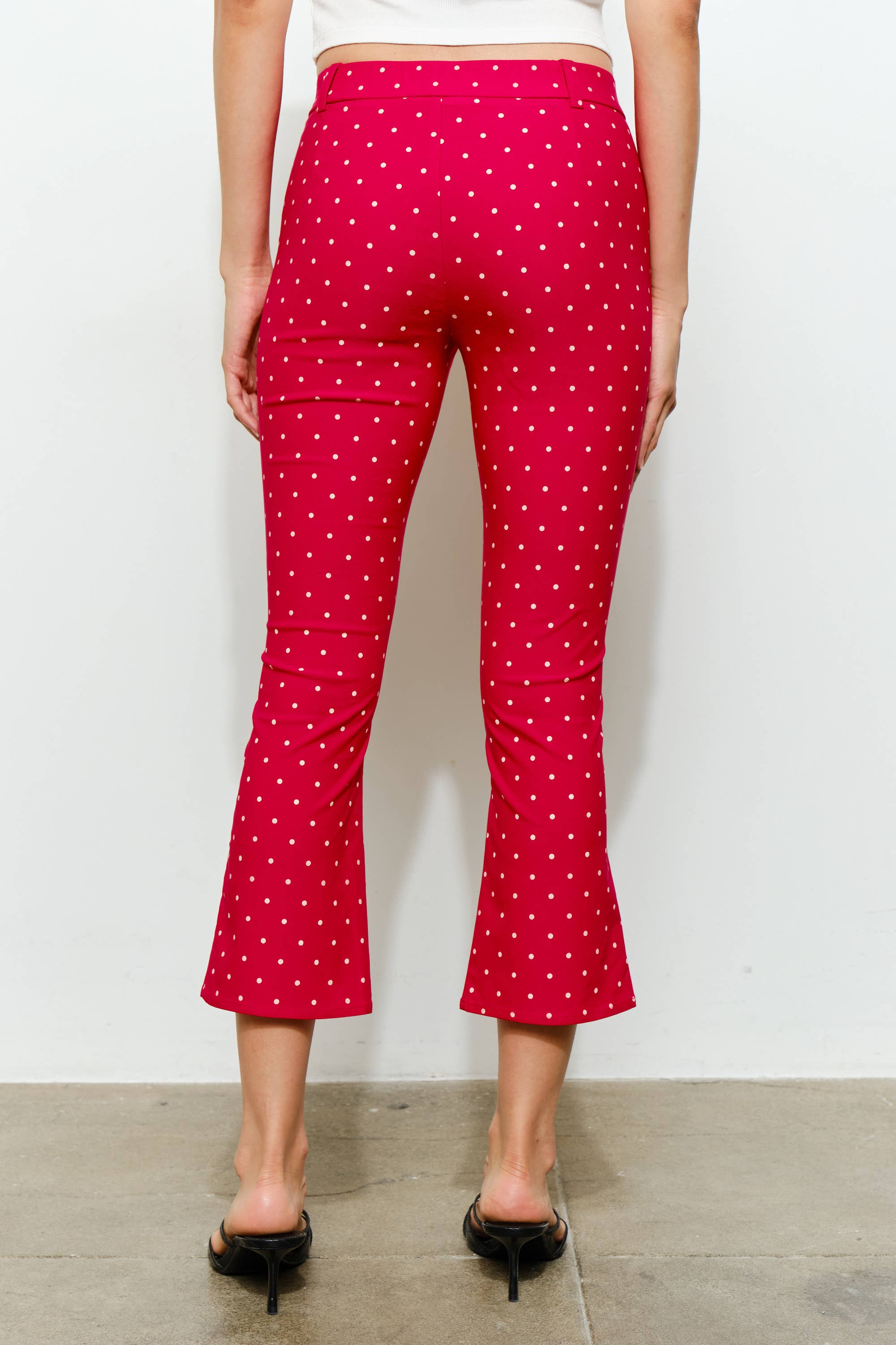 Capri Pants, Red Polka Dot