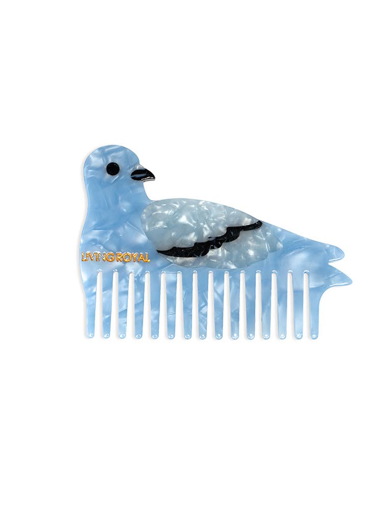 Wide-Tooth Mini Hair Comb, Pigeon