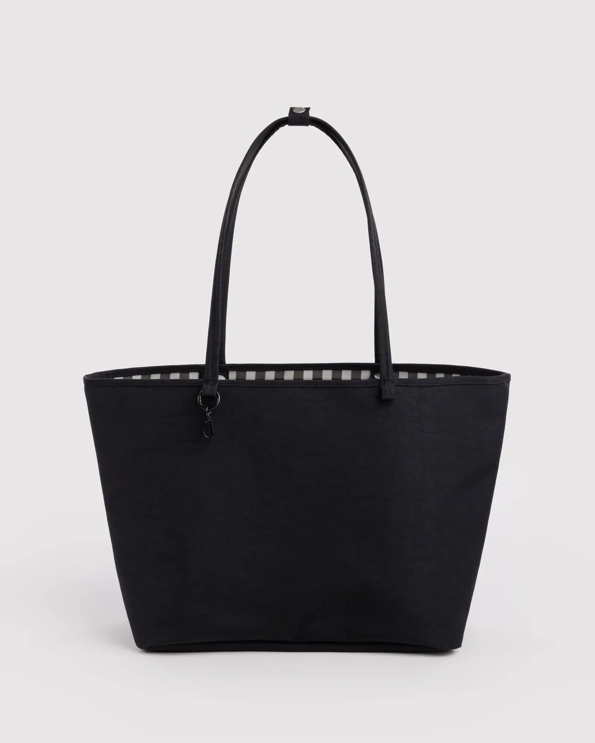 Large Nylon Reversible Tote, Black Mix