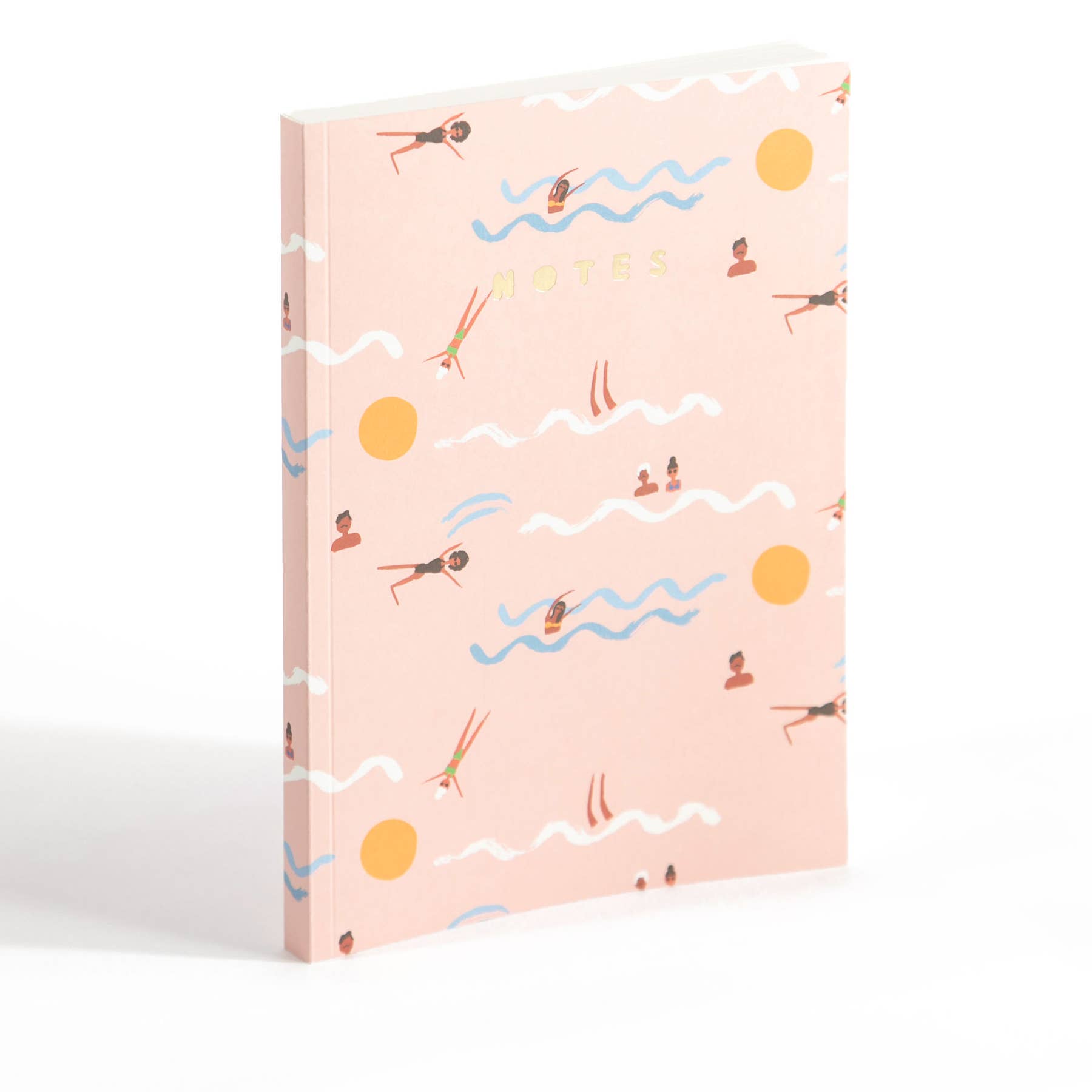 Stitched Canvas Notebook, Swimmers