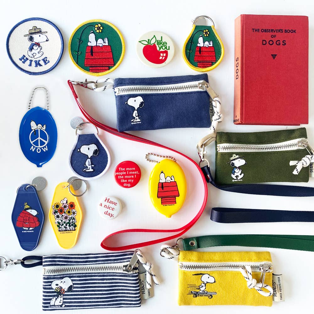 Snoopy Skateboard Lanyard Zip Wallet