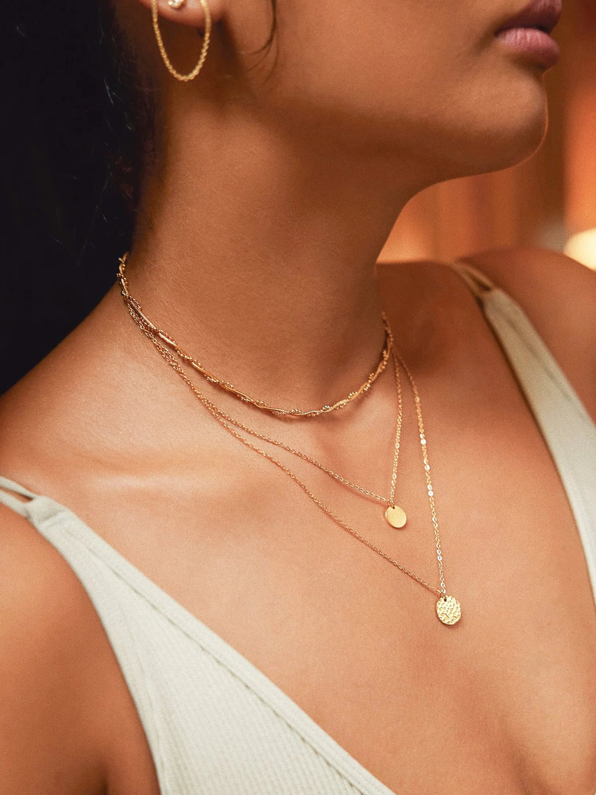 Bella Twisted Necklace, Gold