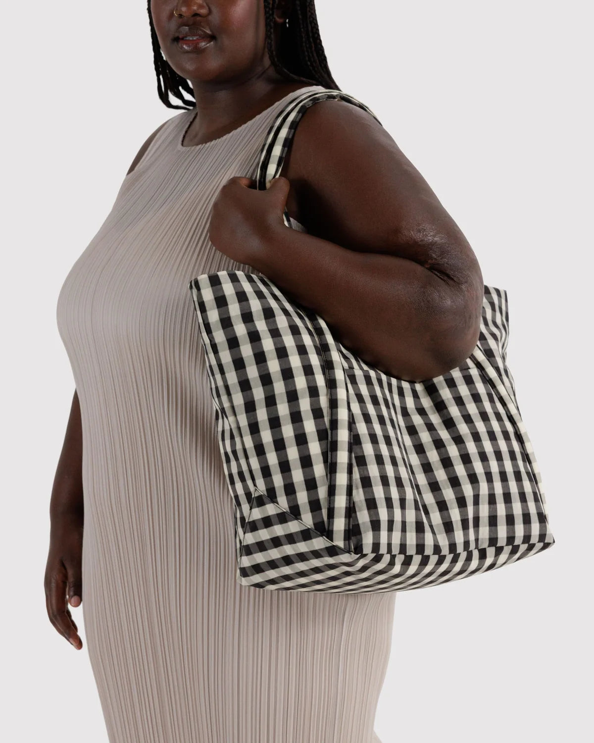 Cloud Bag, Black and Cream Gingham