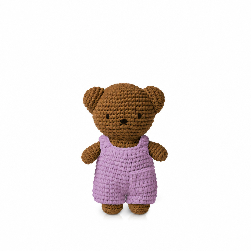 Boris Knit Doll, Lilac Overalls