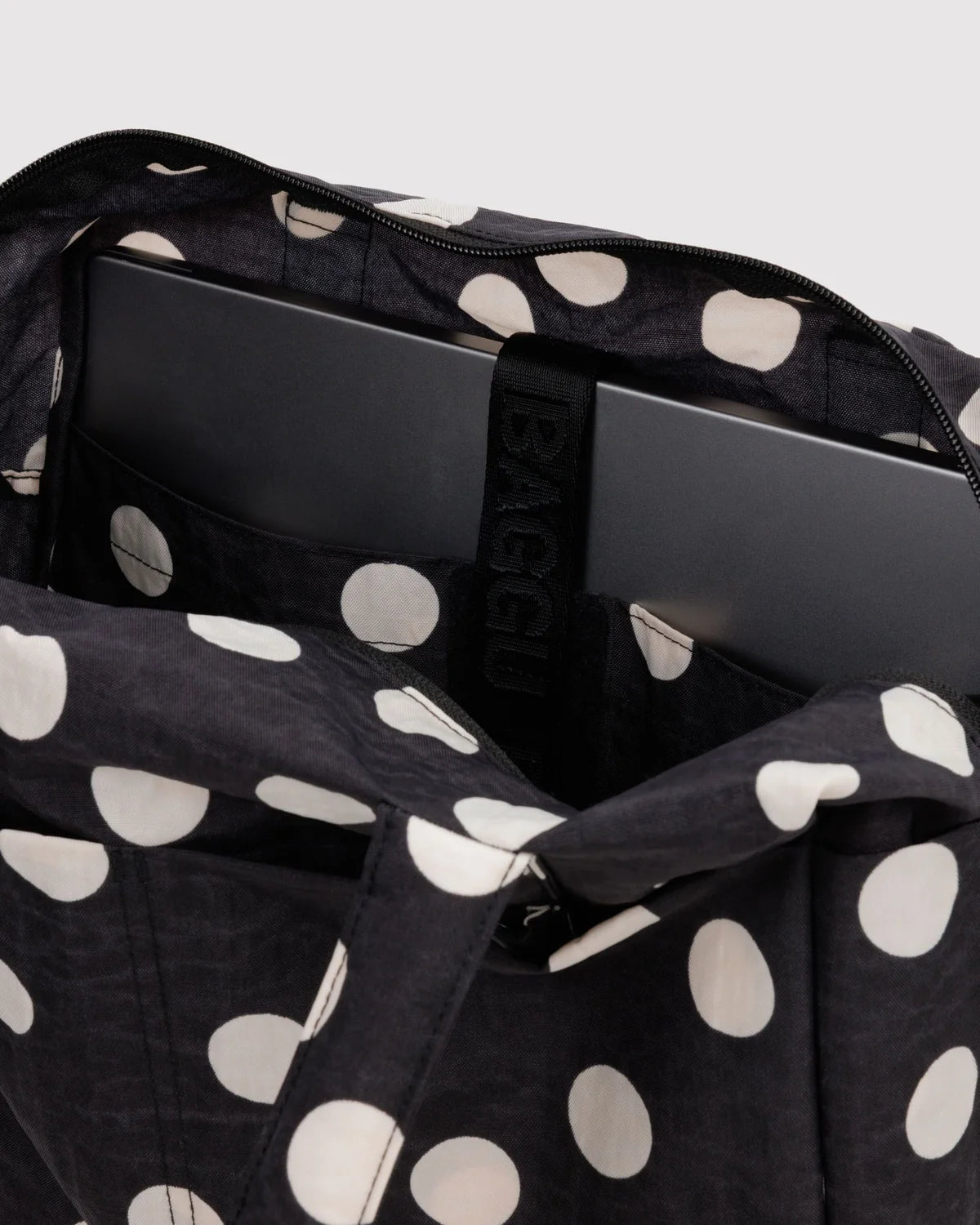 Everyday Cloud Bag, Black & Cream Polka Dot