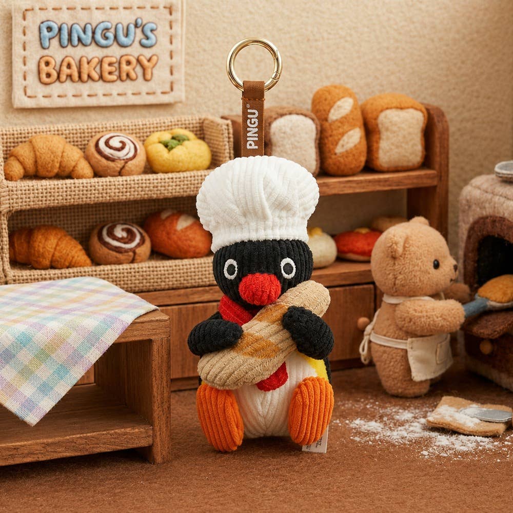 Pingu Baguette Bakery Plush Bag Charm