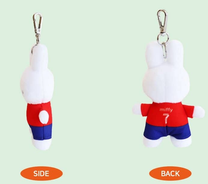 Miffy Soccer Bag Charm 13cm, Red Jersey