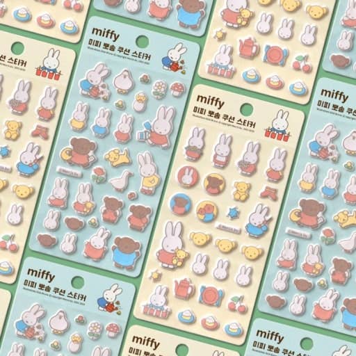 Miffy Puffy Deco Stickers, Matte