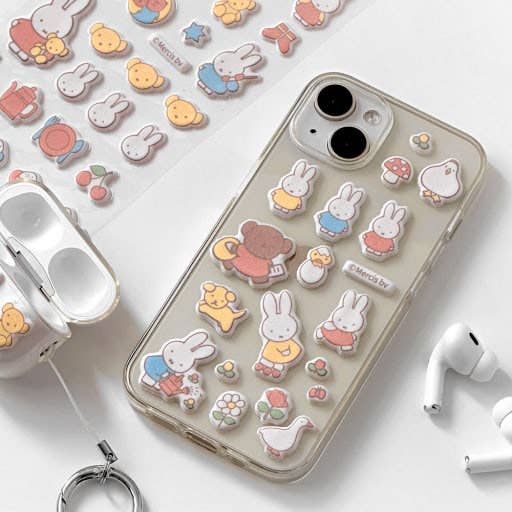 Miffy Puffy Deco Stickers, Matte