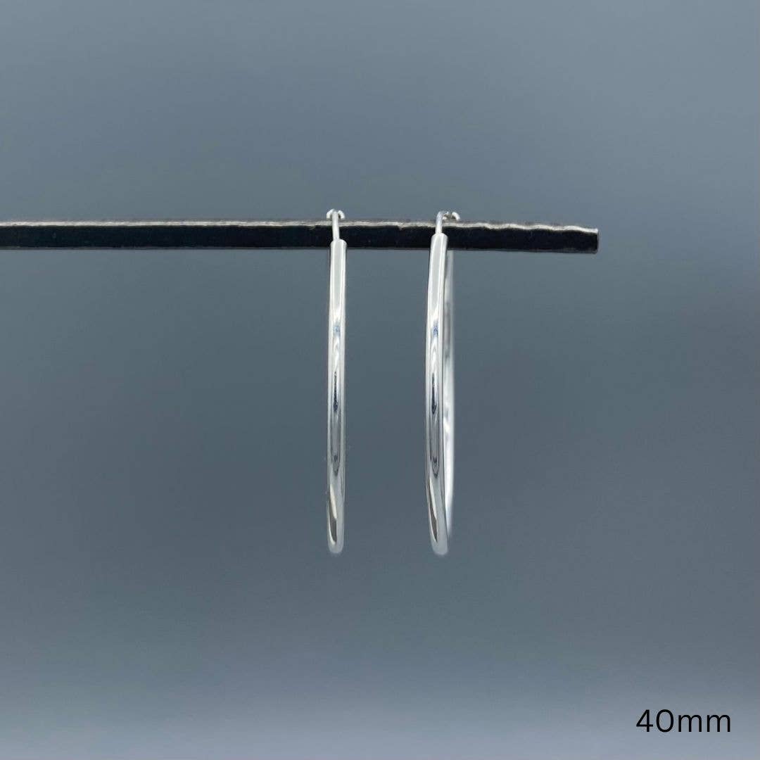 Sterling Silver Endless Hoops, 20mm