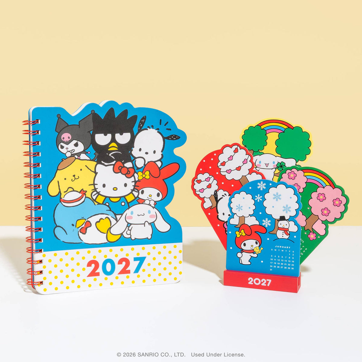 2027 Hello Kitty® and Friends Retro Mini Desk Calendar with Wood Stand