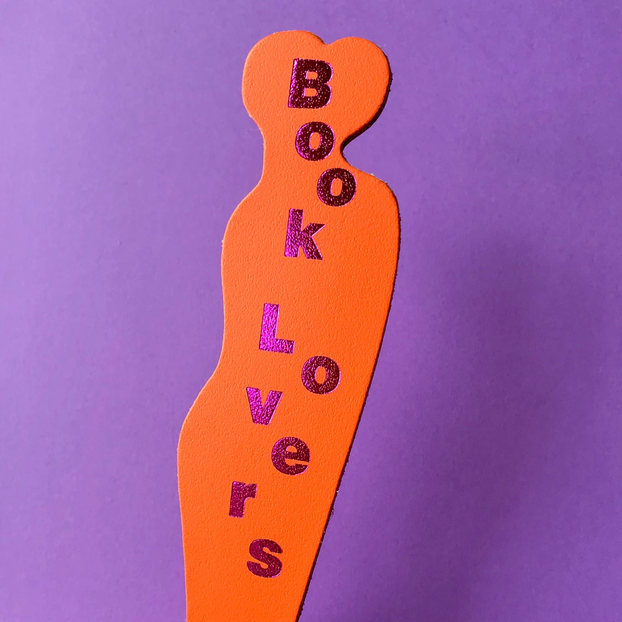 Book Lover Bookmark, Orange + Pink