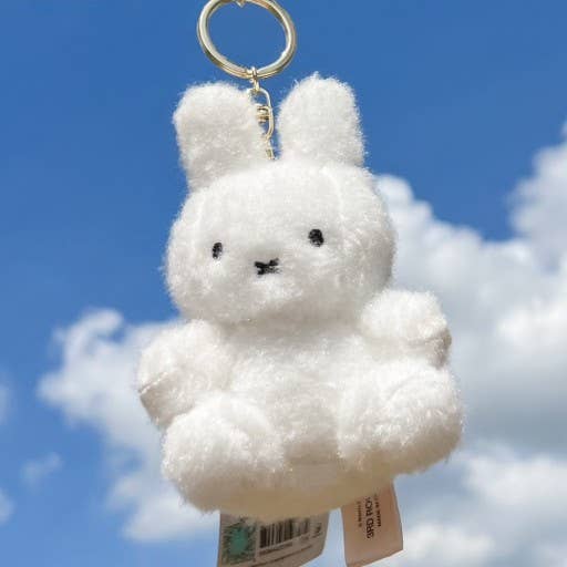 Fluffy Miffy Keychain, White