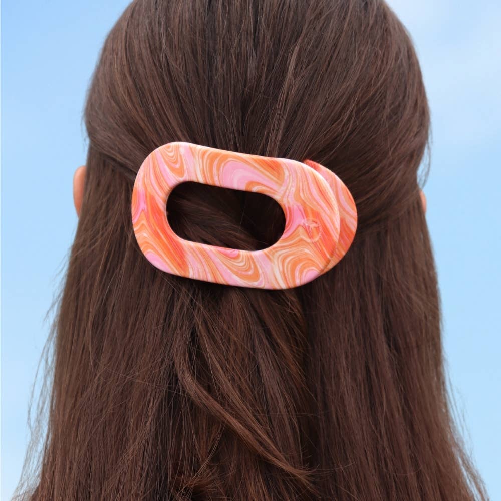 Just Keep Swimming, Medium, Flat Round Hair Clip