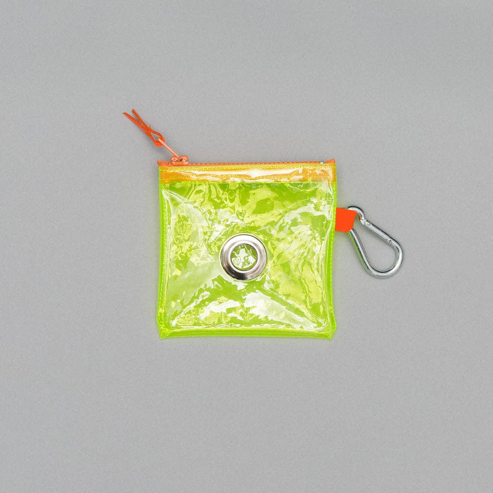 Neon Vinyl Waste Pouch, Yellow/Orange