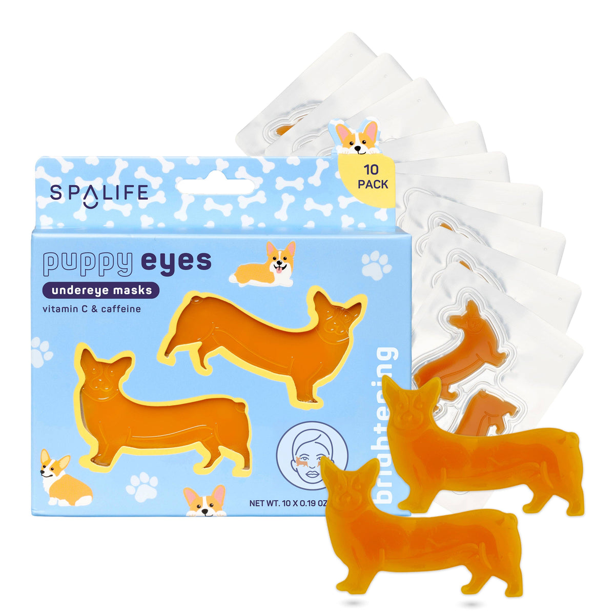 Corgi Shaped Brightening Eye Patches, 10 Pack