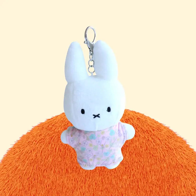Miffy T-Shirt Plush Keychain, Pink Floral Shirt