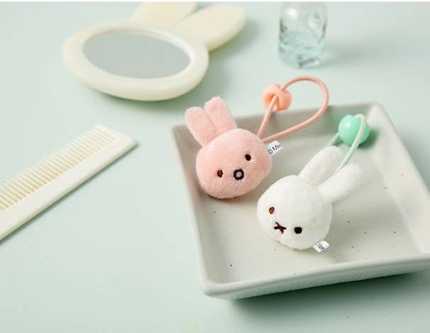 Miffy Plush Hair Tie, White
