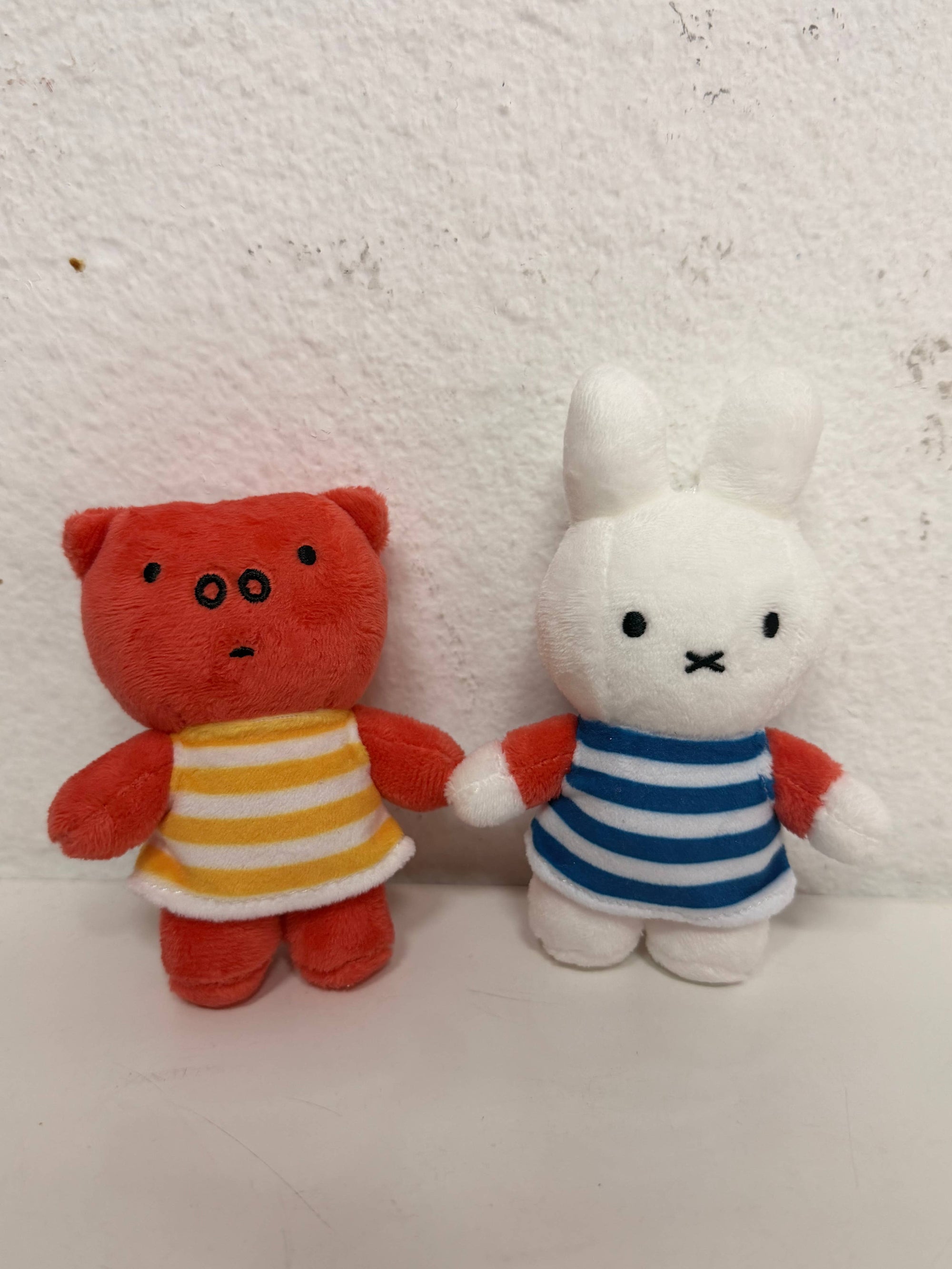 Miffy Plush Bag Charm, Poppy Pig in Yellow Stripe Swim Dress