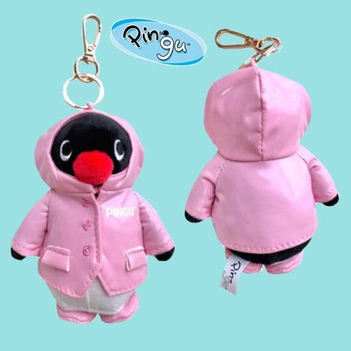 Pingu Raincoat Plush Keychain, Yellow