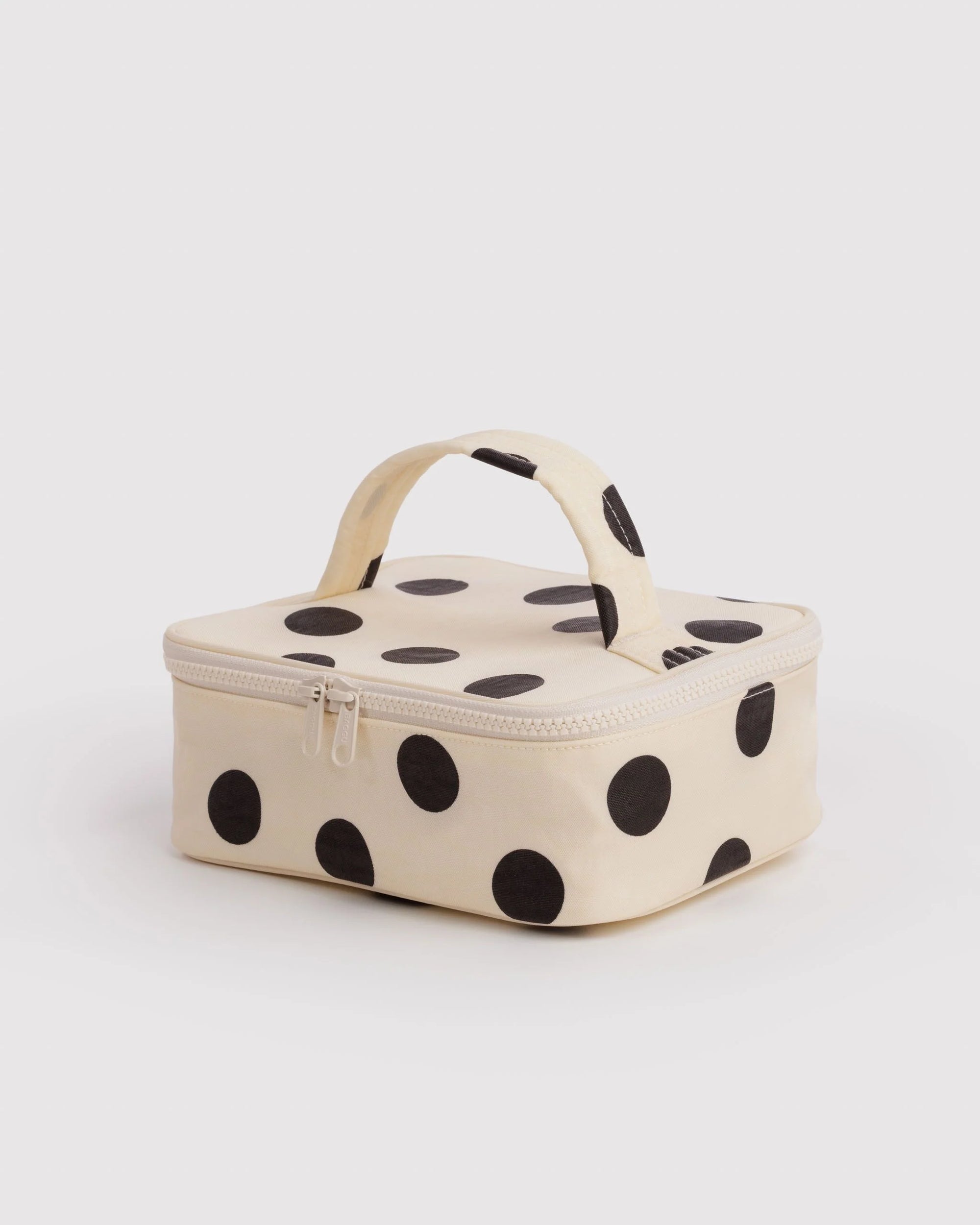 Small Cosmetic Case, Cream and Black Polka Dot