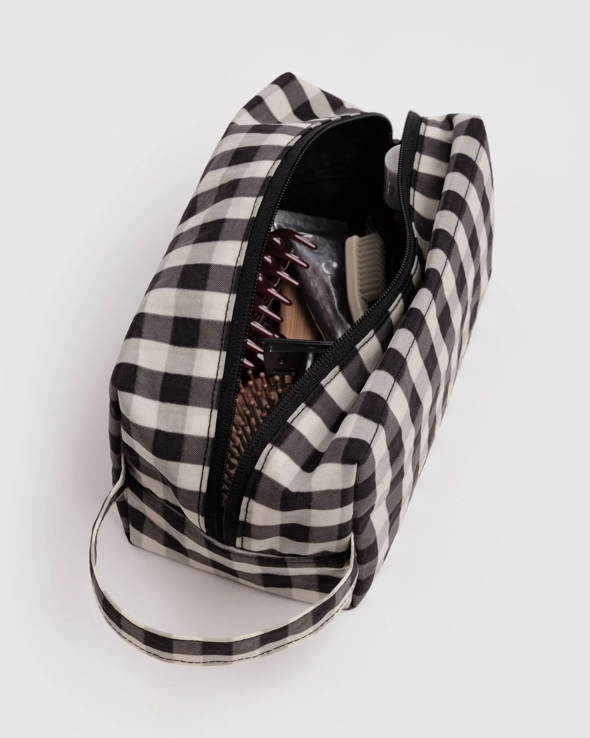 Dopp Kit, Black and Cream Gingham