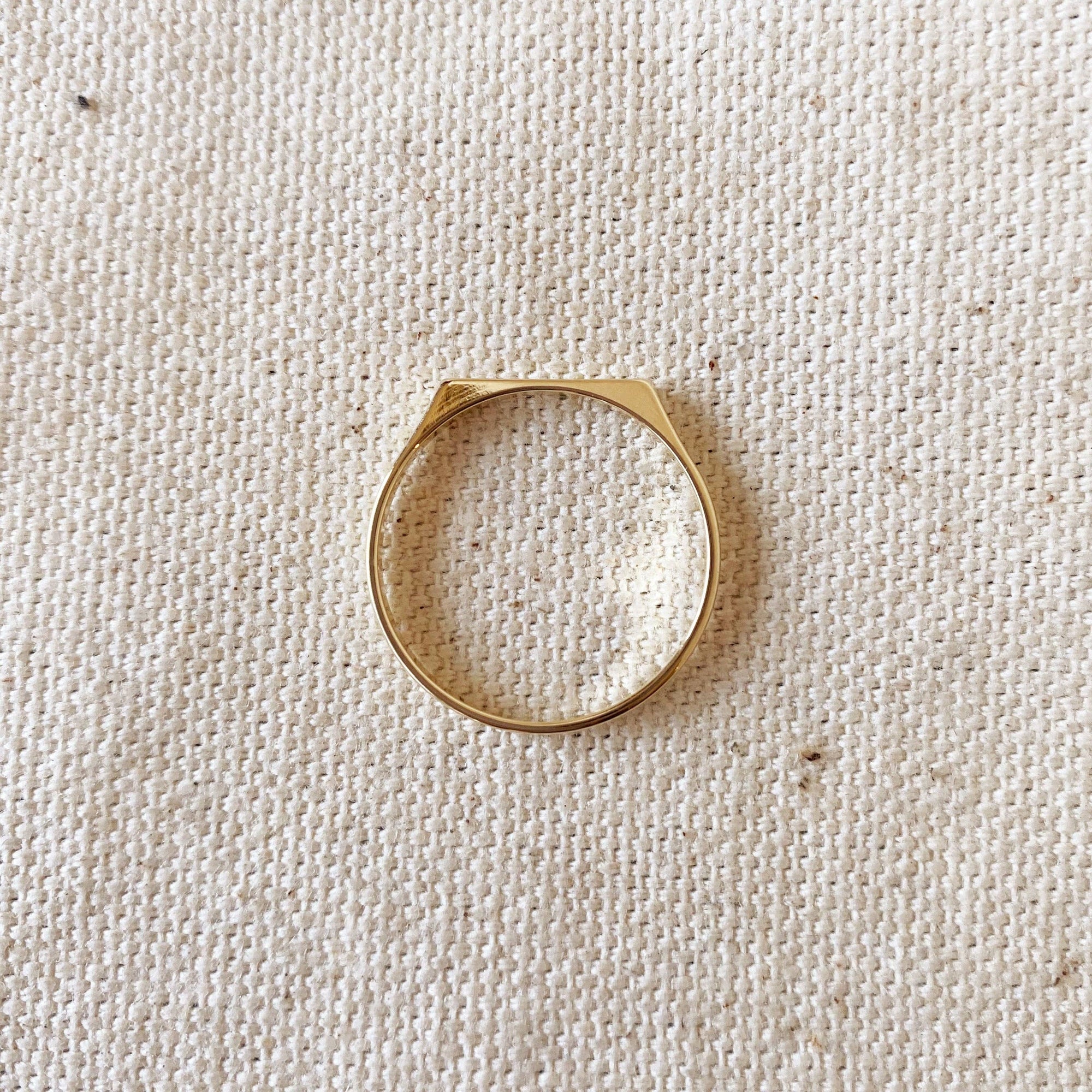 Flat Top Ring, 18k Gold Filled