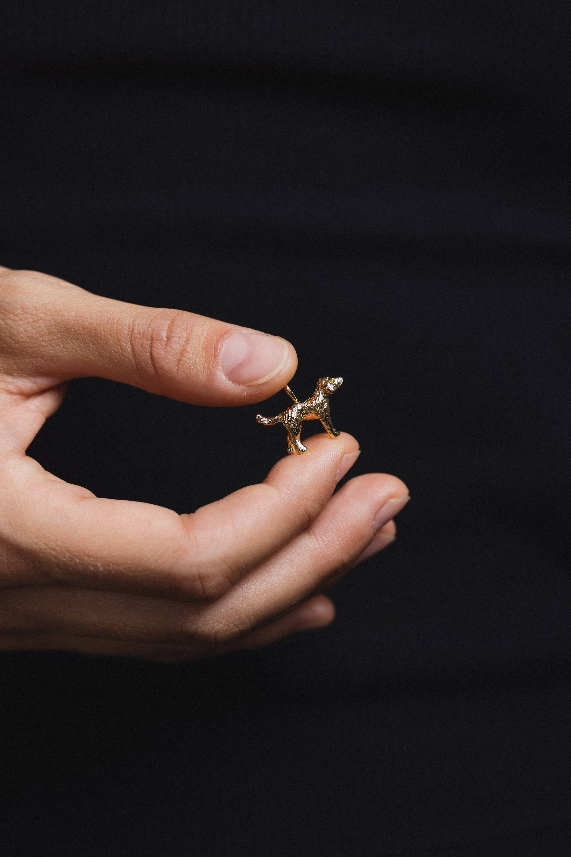 Wolf Dog Charm in Gold