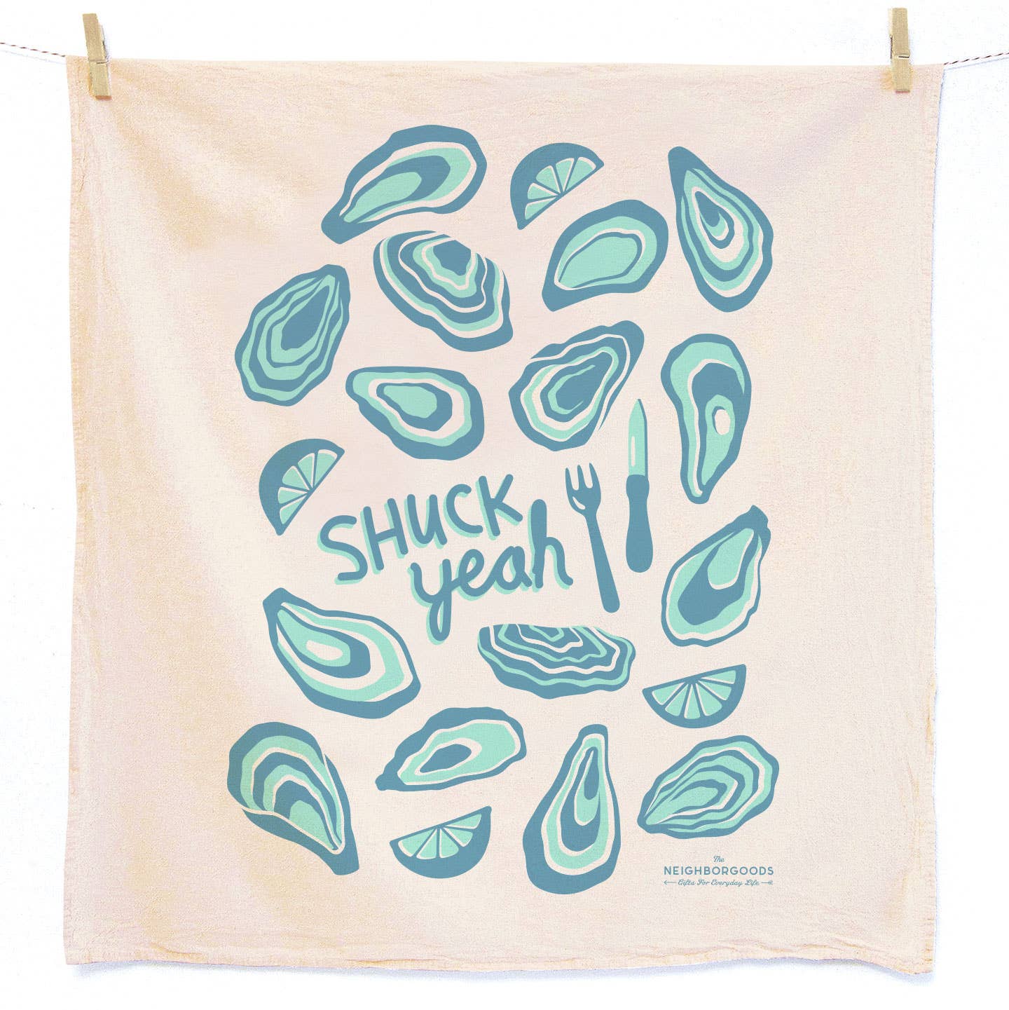 Fresh Oysters Tea Towel Set of 2