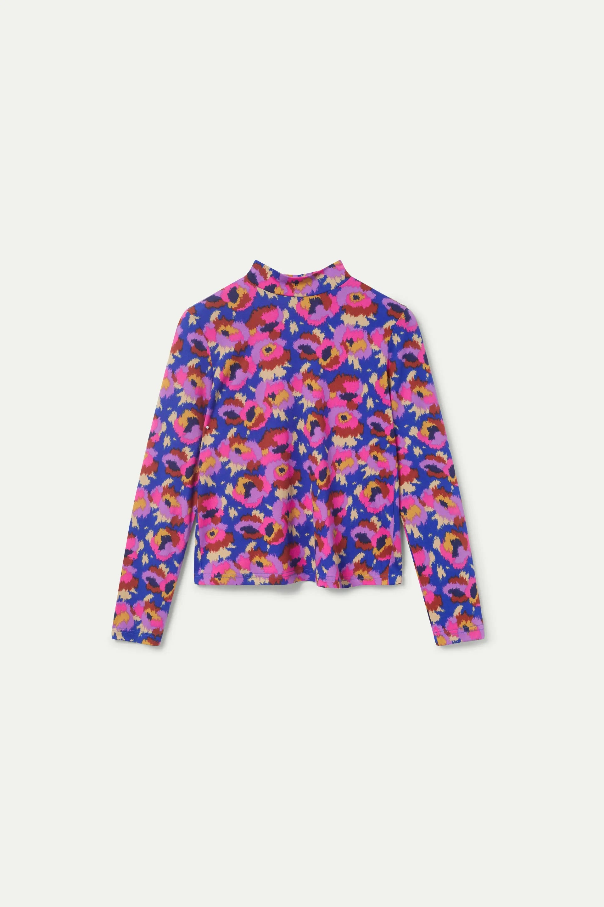 Mockneck Long Sleeve Top, Floral