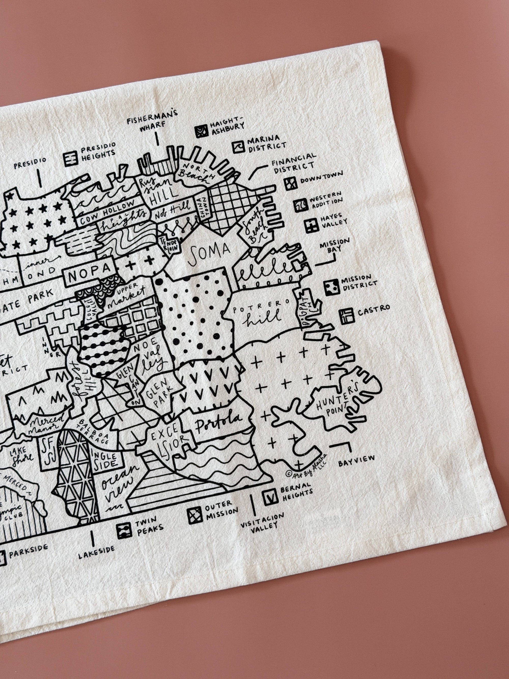 San Francisco Map Tea Towel